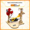 1 Set Early Learning Toy Technology Wooden Diy Hand Cranked Bubble Machine Toy For Kids Science Experiment Teaching Aids