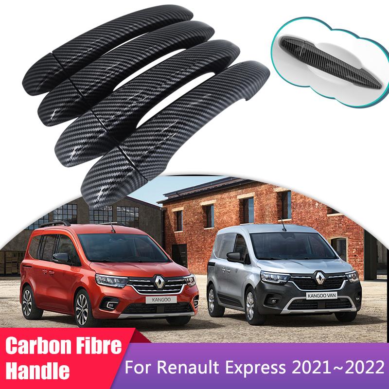 Carbon Fiber Door Handle Cover Fit for Renault Express Van Car External Protective Film Accessories Decorate Stickers