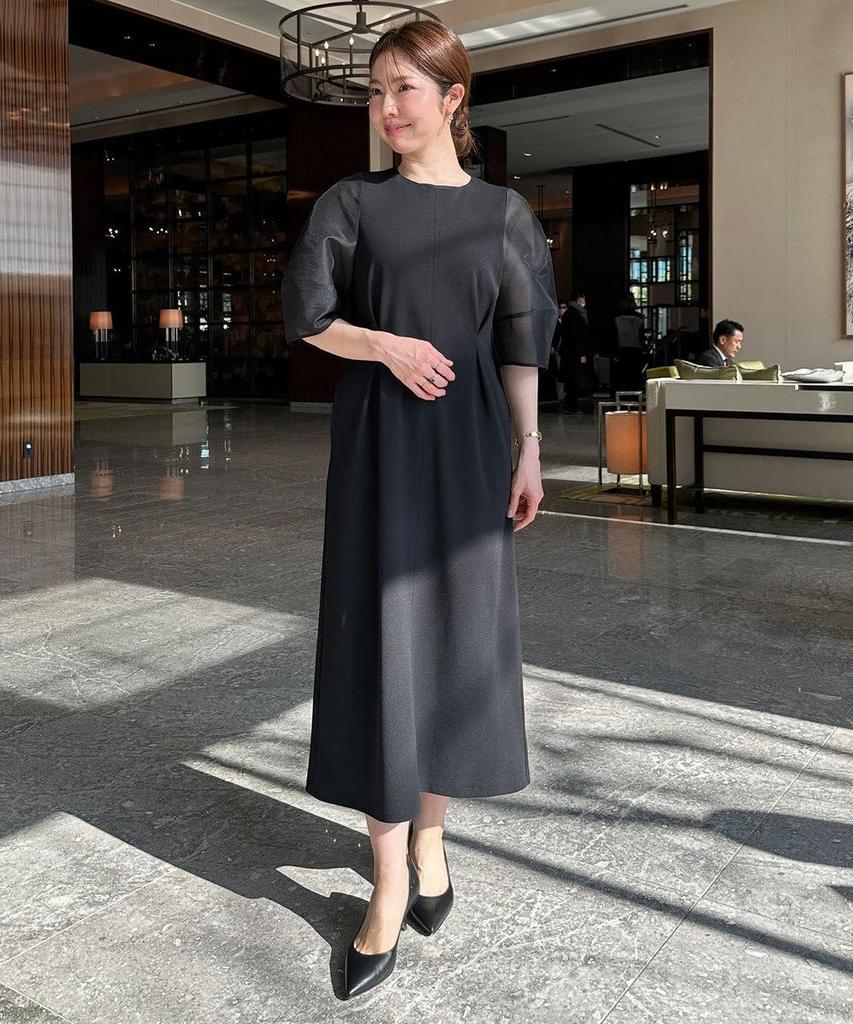 [UNFILO] [VERY Collaboration] BEAUTY MOVE Sheer Sleeve Dress