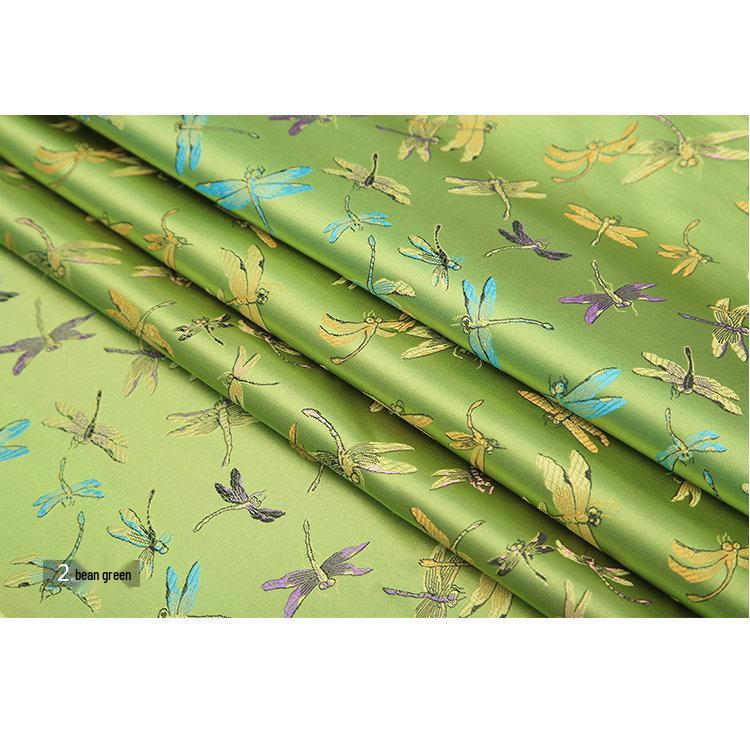High-Density Nylon Dragonfly Jacquard Cheongsam Fabric - Chinese Silk Satin Hanfu for Children's Brocade