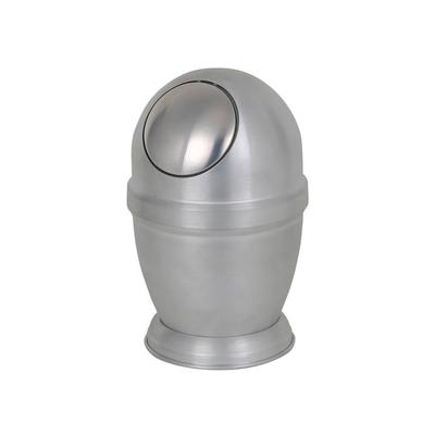 Dulton Aluminum Dust Size Satin with for Indoor Height Diameter Bin, Silver, S, 1.5L, Finish, Matte, Lid, Freestanding, Kitchen, Bathroom, Use,