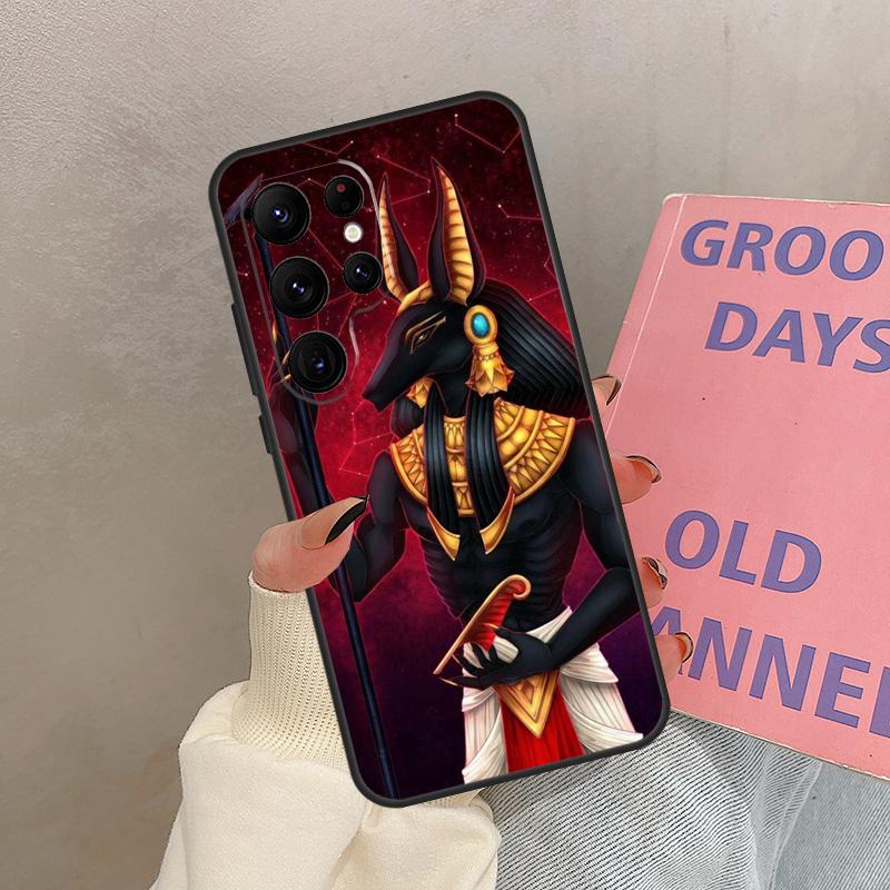 Anubis Egyptian God Case For Samsung Galaxy S25 Ultra S20 S21 S22 S23 S24 Ultra S9 S10 Plus S25 FE Cover Coque