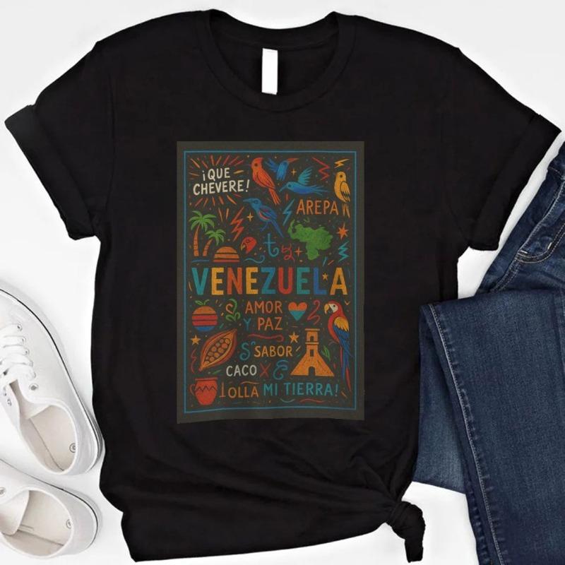Venezuela Cotton T Shirt Unisex  Vintage Caracas Graphic Tee  Latin Pride Shirt  Cool Gift for Venezuelan Soul Culture Lovers