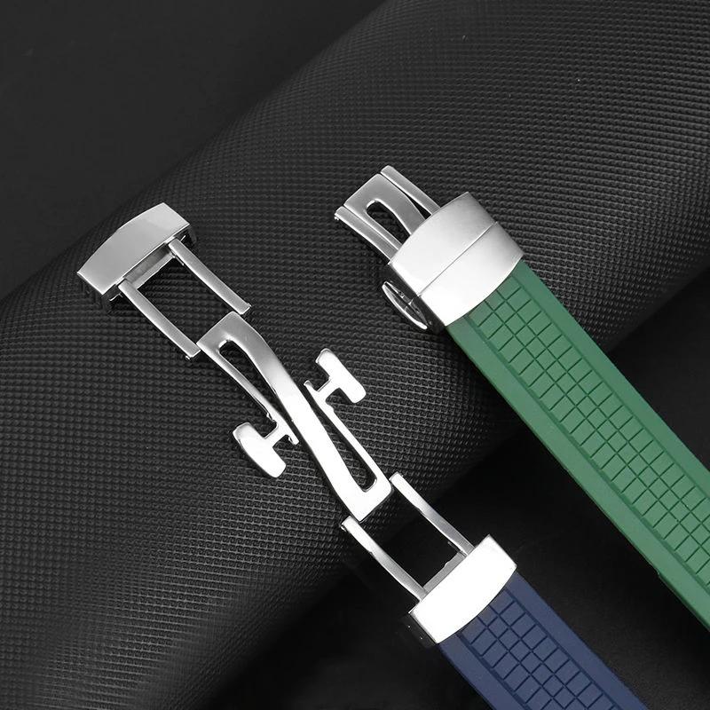 Watch Bands For Original Patek Philippe Grenade Rubber Strap Aquanaut Series 5164/5167 PP Durable Silicone Watch Strap 21mm