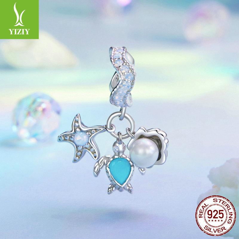 Ozeanwind Serie DIY Armband Perlenzubehör, Seestern Muschel S925 Sterlingsilber Perlen Lose Perlen