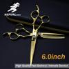 6.0" Gold Floral Pattern Hairdressing Scissors & Thinning Shears
