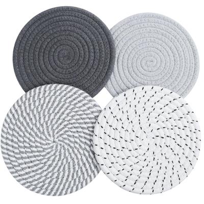 Set of 4 Round Coaster Pot Placemats and Pot Coaster  Pot Holder Placemats for Kitchen Pots Pans and Plates