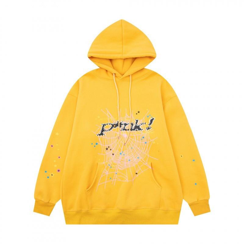 Sp5der Hoodie Unisex Oversized Cotton Pullover With Foil Letter Print Streetwear Sweatshirt Teens