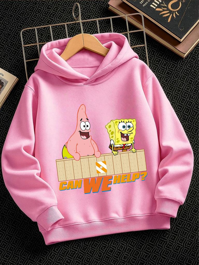 Pearl SpongeBob Hooded Sweatshirt For Kids Summer Cute Crewneck Age 3-14