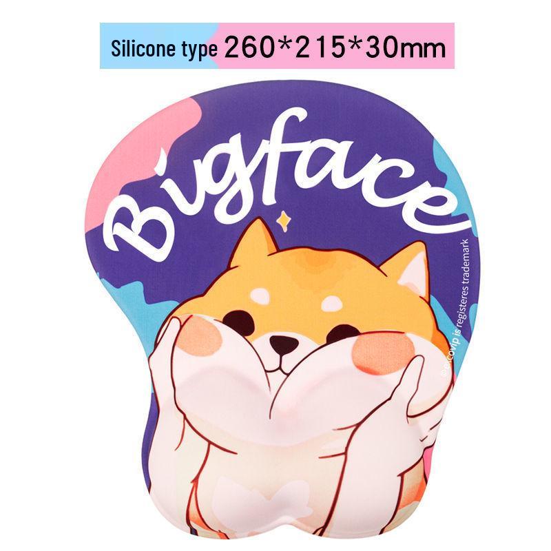 Cartoon Cute Girl 3D Silicone Mouse Pad with Wrist Rest for Office & Esports