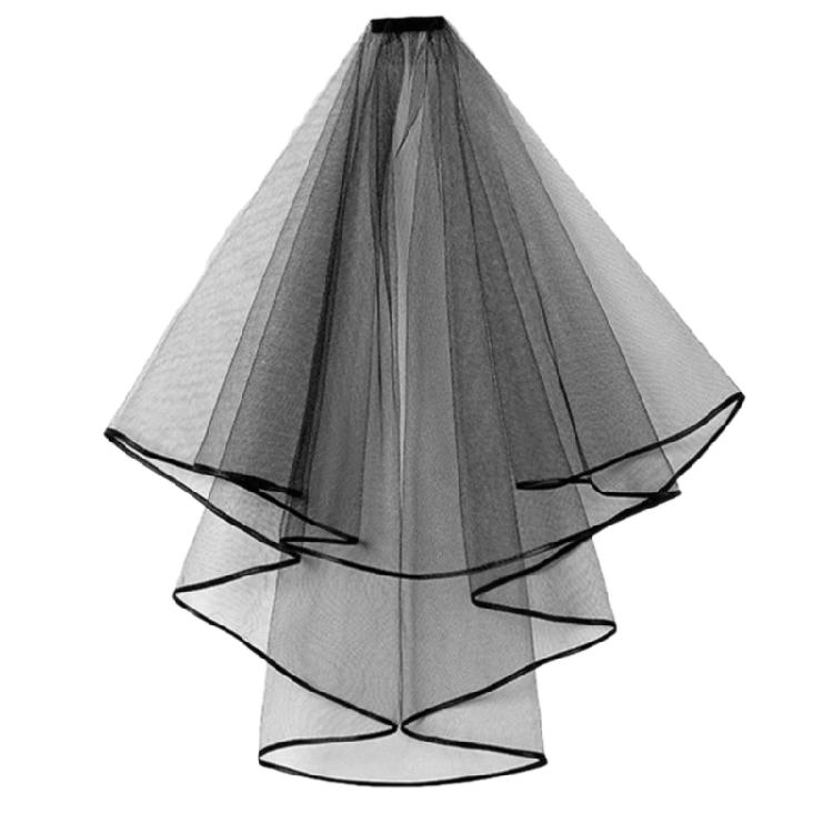 Hochzeitstüll Brautspitzen-Schleier mit Schleife/Blumenbesatz Eleganter Schleier für Brautjungfern