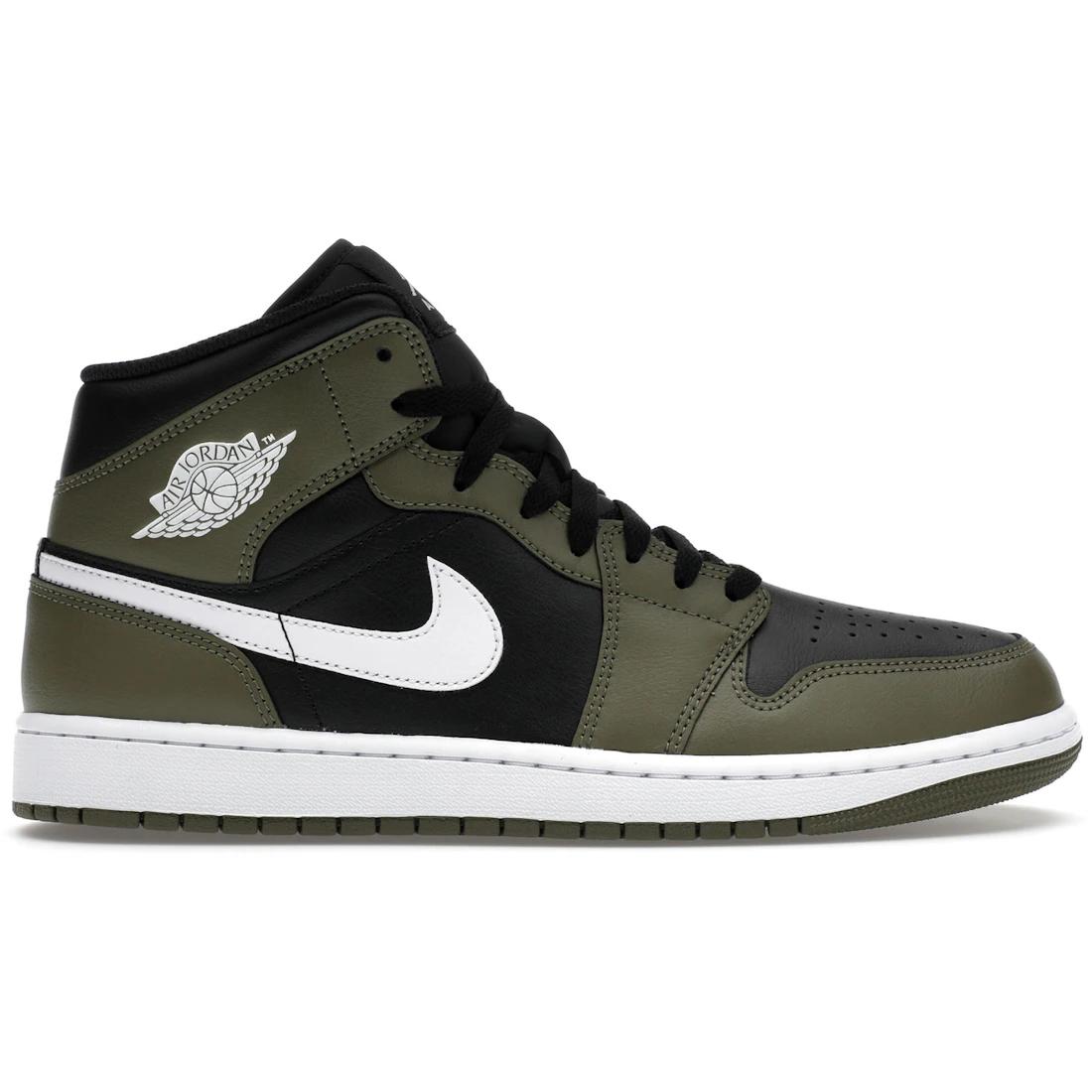 

Кроссовки Jordan 1 Mid Черный Белый Оливковый(DQ8426-092) 42.5