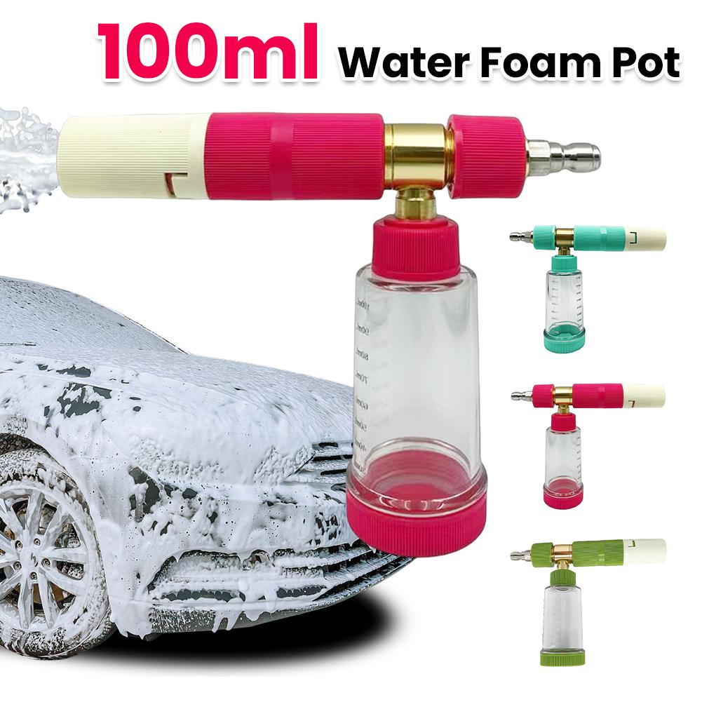 100ml Wasser-Schaumtopf mit 1/4 Zoll Schnellkupplung Hochdruckreiniger-Pistole Hochdruck-Schneeschaumlanze zur Reinigung von Autos SUVs