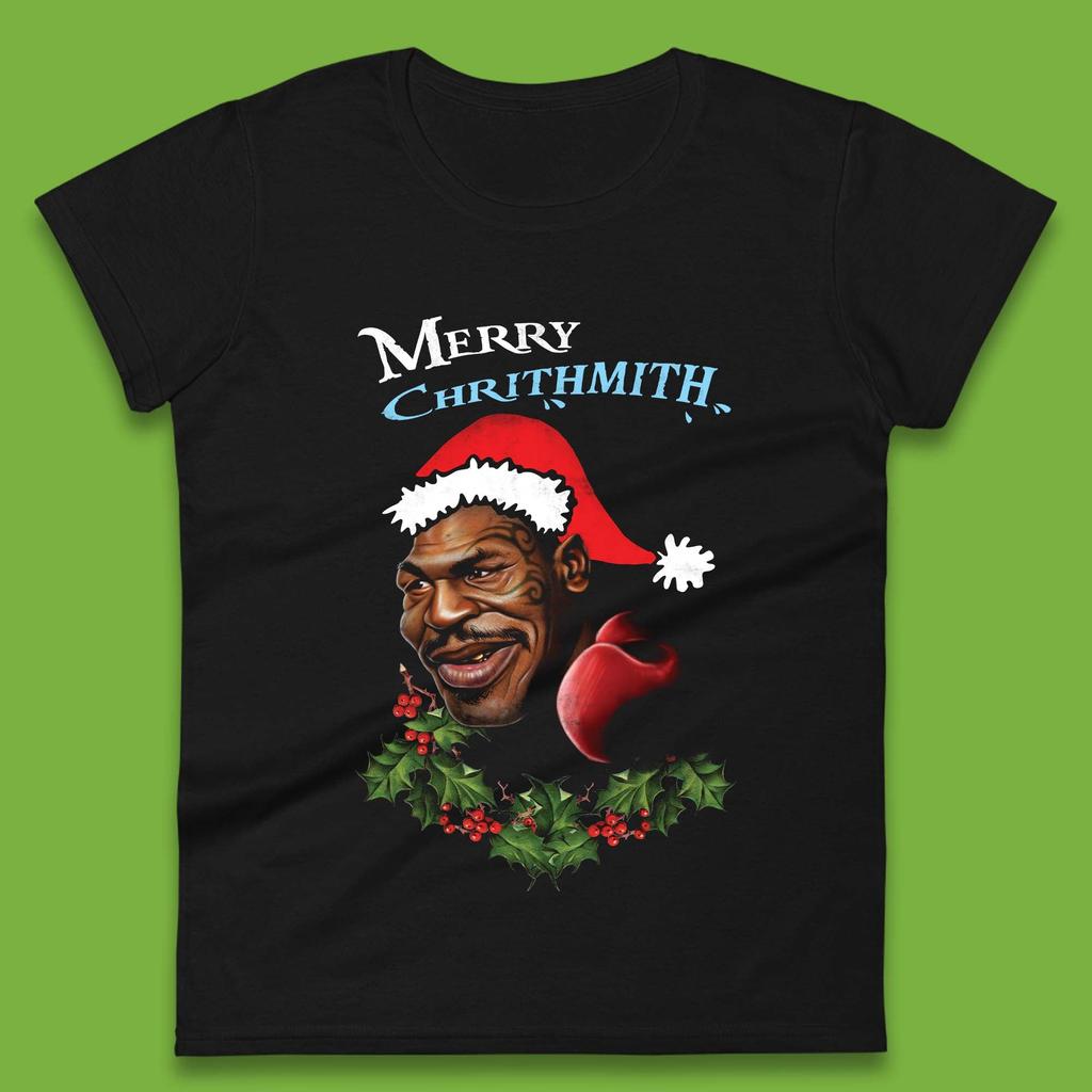 Mike Tyson Merry Chrithmith Womens T-Shirt Mens Tops Tees Unisex