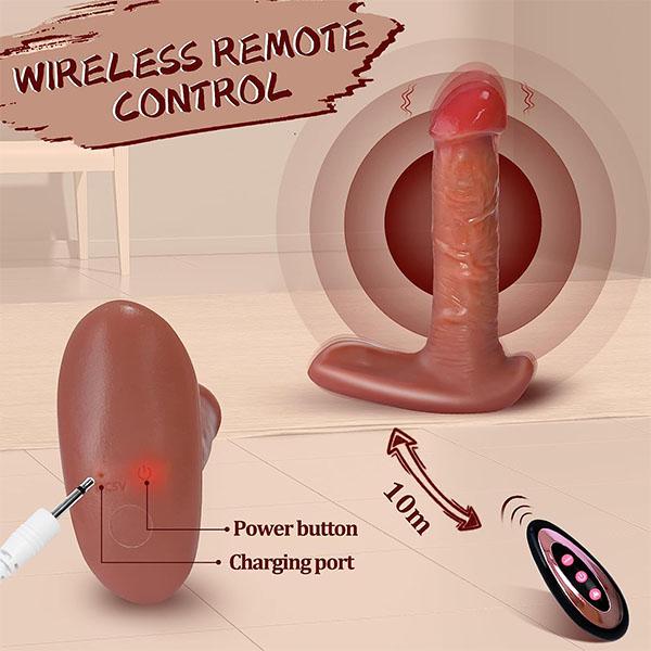 Retractable Remote Control Heating Thrusting Realistic Dildo Vibrator Wireless Remote Layer Silicone Super Big Penis Dildos Sex Toys For Women