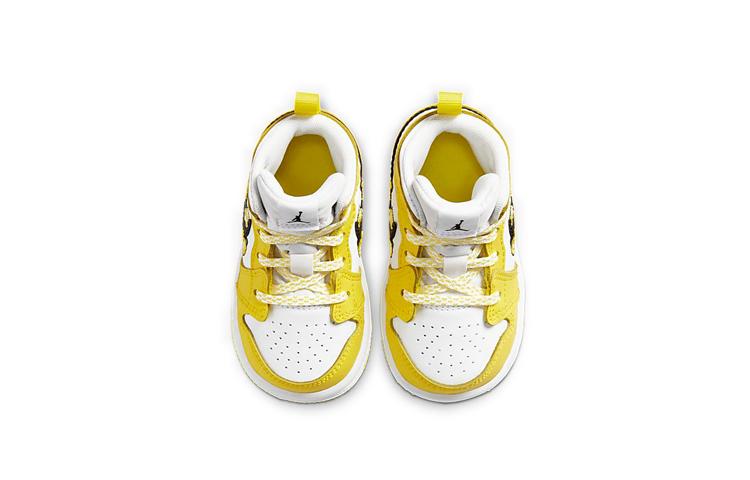 Jordan Air Jordan 1 Mid Se Floral High top Toddler Shoes Yellow Rose Baby AV5172-700
