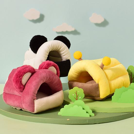 Hamster Nest Cozy Guinea Pig Bed Winter Warm Plush Hideout Small Animals Resting Cave for Rabbits Guinea Pigs Ferrets