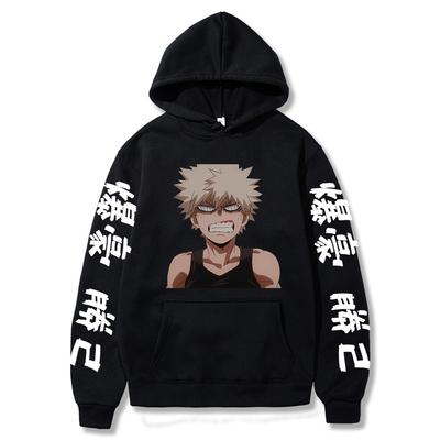 Japan Anime My Hero Academia Bakugou Katsuki Print Hooded Men Women Hoodies Plus Size Streetwear Harajuku Unisex Sweatshirt