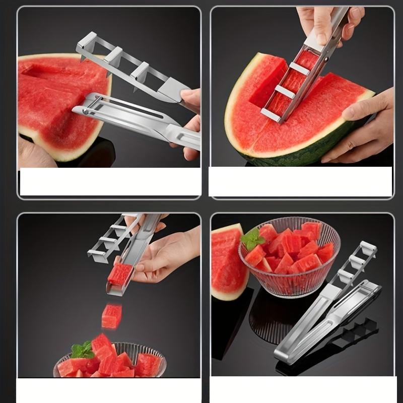 Stainless Steel Watermelon Slicer Cube , Manual Fruit Cutter with Easy Grip Handle, Durable Kitchen Tool for Quick , Effortless Watermelon Slicing
