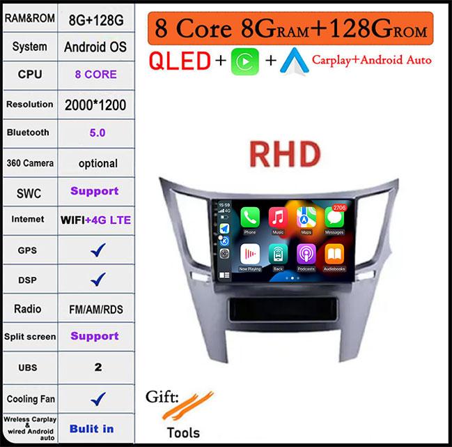 9'' Android 14 For Subaru Outback 4 Legacy 5 2009-2014 RHD Car Radio GPS Screen Navigation Radio Player Multimedia Video Stereo