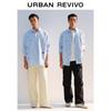 UR Men's Striped Sticker Print Casual Shirt