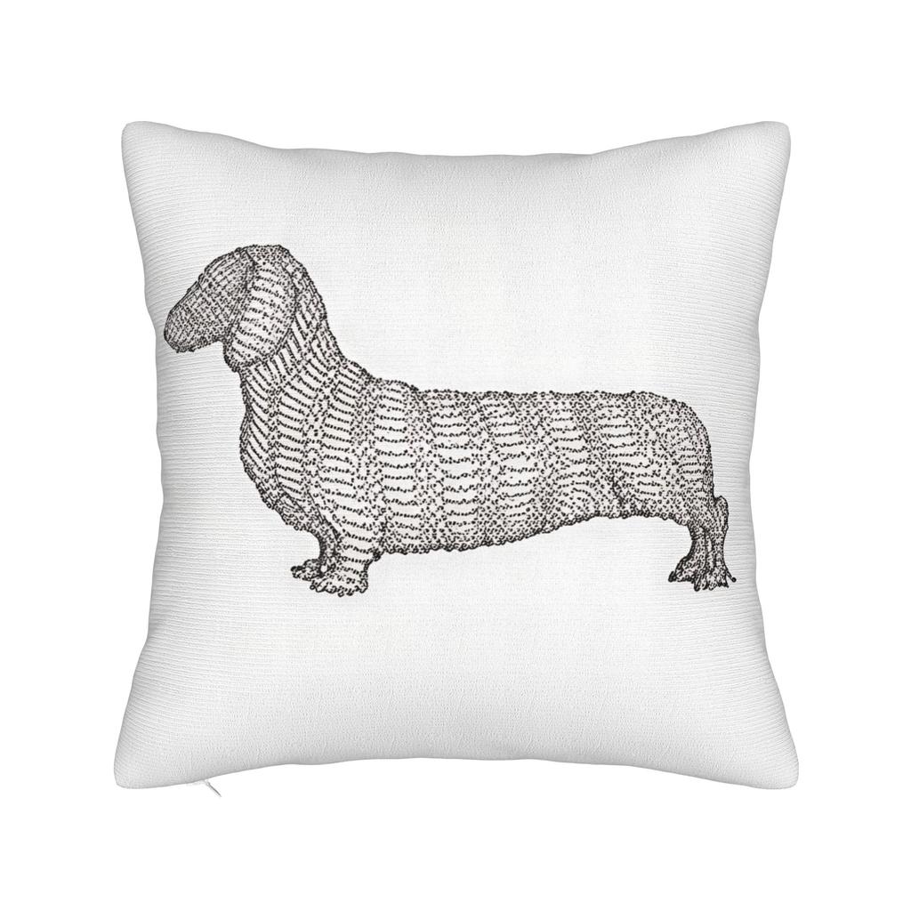 Pillow Cover Flat Various Dog Breeds Illustration Retro Trendy Pillow Case For Sofa Home Decoration Pillowcases