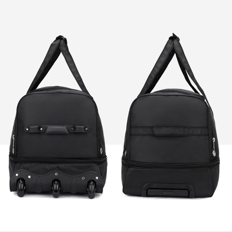 New Foldable Large-capacity Pull Rod Expansion Handbag Oxford Pull Rod Bag Multi-layer Storage Travel Bag Unisex Moving Bag