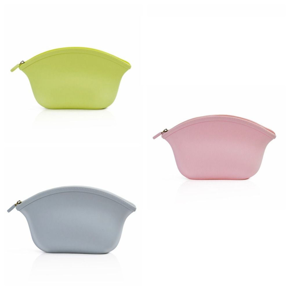 Zipper Wash Storage Bag Waterproof Make Up Pouch Simple Silicone Cosmetic Bag  Students