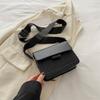 Textured small square bag women's bag new casual fashion shoulder bag wide shoulder strap messenger bag