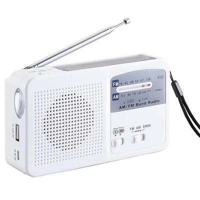 Emergency Radio with Hand Crank, Dual Wave AM/FM Radio with White LED Flashlight