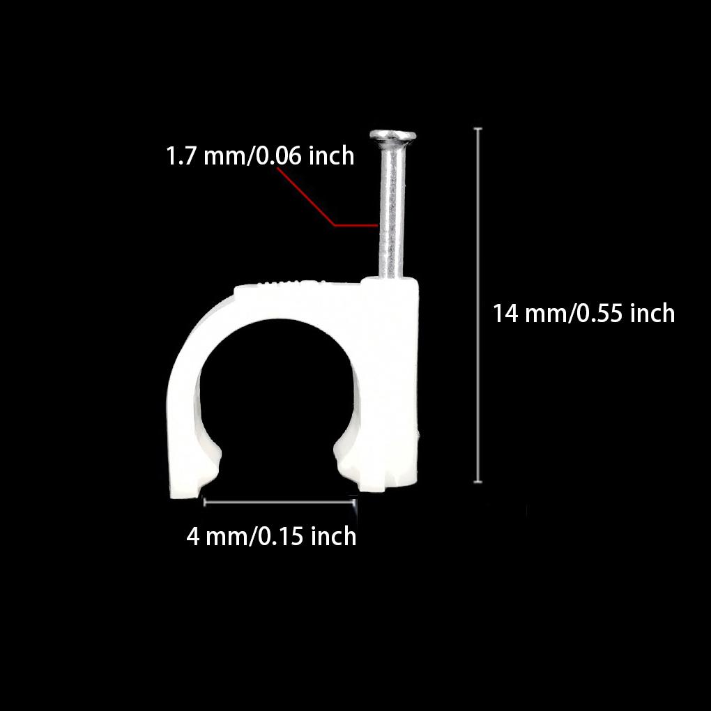 100 Pieces Home Hotel Portable Round Wall Cable Clip with Nail Assortment Living Room Bedroom Cord Holder Accessories