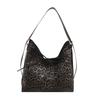 Niche design leopard print women's shoulder bag fashionable retro slack handbag daily commute messenger bag bag bag
