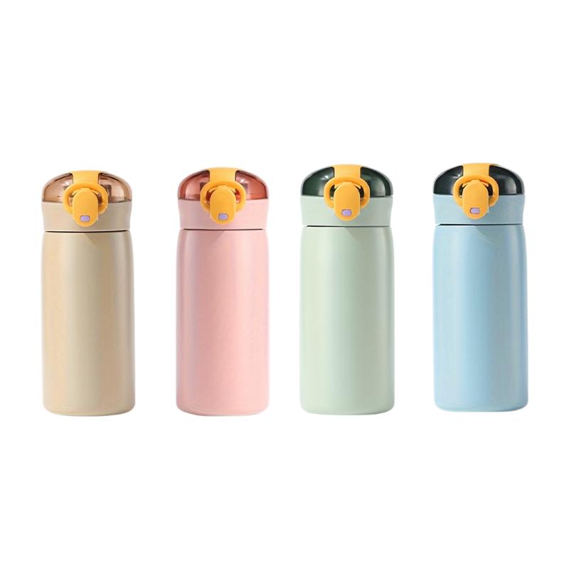 1pc 320ml/10.82oz Mini Water Bottle Vacuum Insulated Stainless Steel Water Flask With Straw Leak Proof Hot Cold Water Bottles