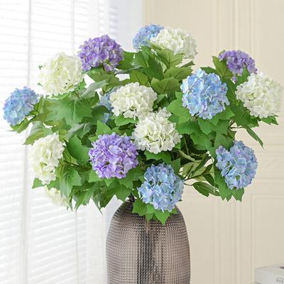 Faux Hydrangea with Bendable Stem Realistic Simulated Hydrangea Long-lasting Fake Flowers for Floral Arrangements Home Decor Weddings