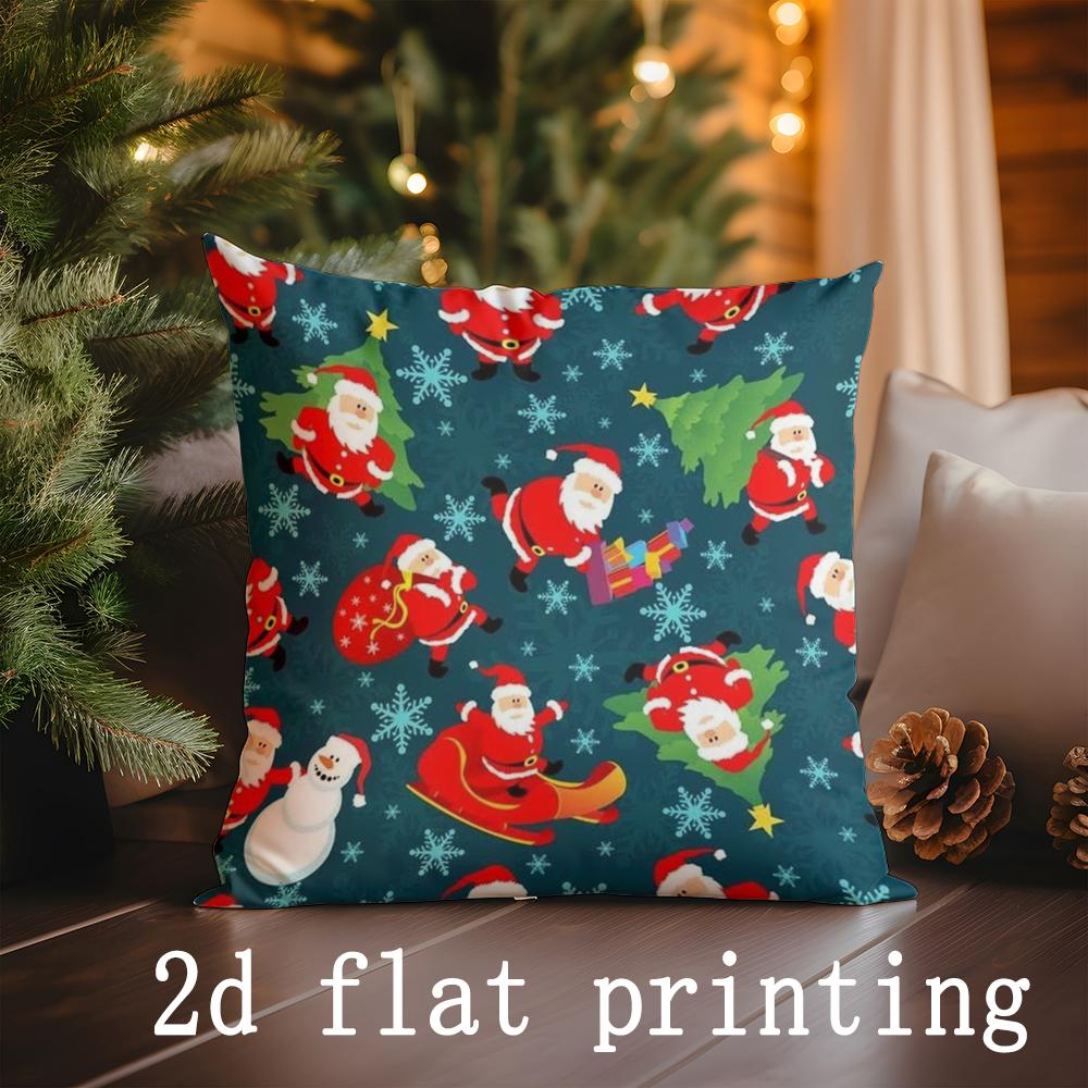 Home Decor Christmas-themed Decorative Pillow Covers Suitable For Sofa Bedroom Car Pillow Cover Cushion Rectangular Back Cushion