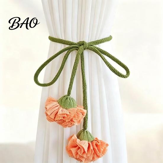 Fashionable Curtain Straps Flower Tiebacks, Handmade Boho Holder Tie Elegant Accessories Backs, Decorative Rope Ties for Bedroom, Window, Drapery