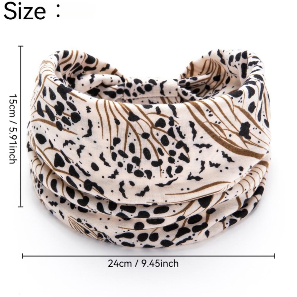 Autumn and Winter Leopard Print Sports Headband with Knotted Wide Edge Elastic Headband and Sweat Absorbing Headband