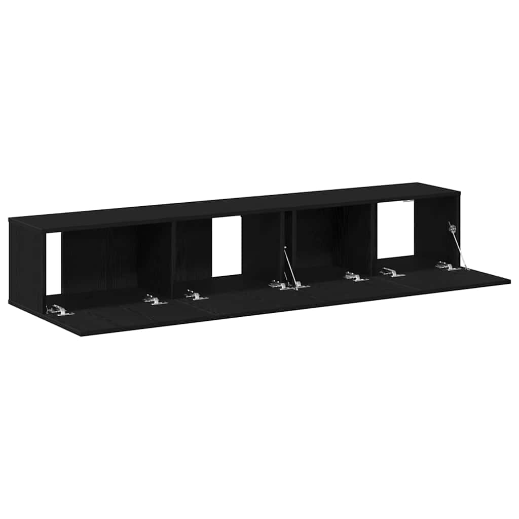 TV Cabinet Set 2 pcs Black Oak Effect Wood Based Panel