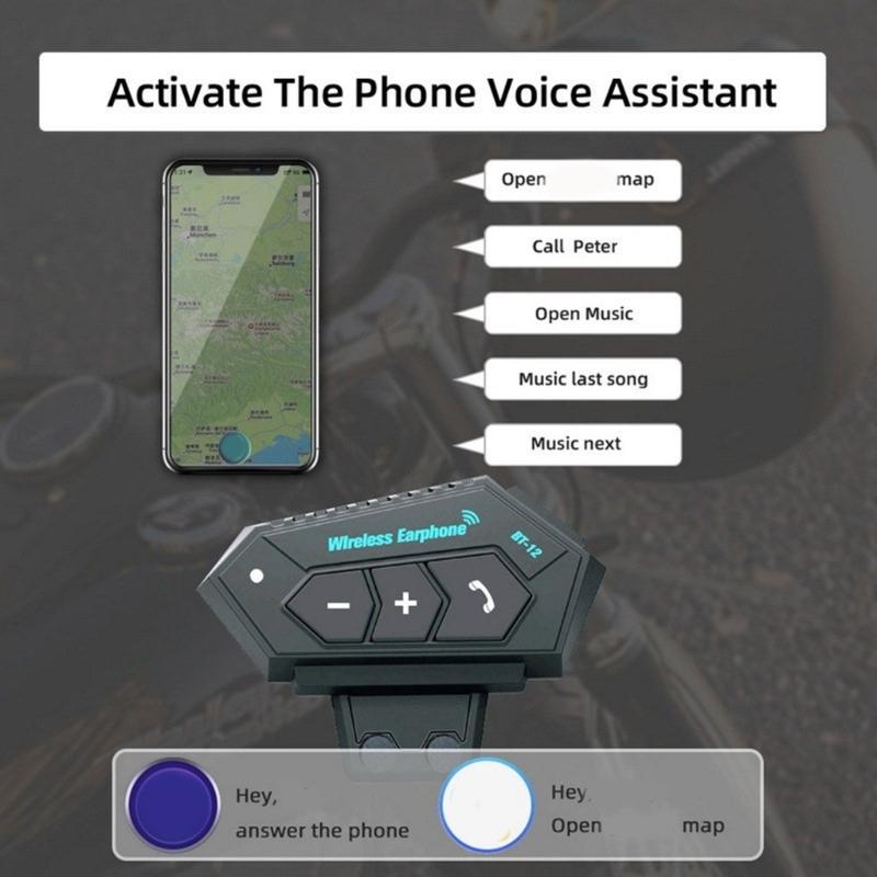 Outdoor Sports Wireless Handsfree Call Helmets Headphones, Wireless Connectivity Suitable for Cyclists Motorbike Riders