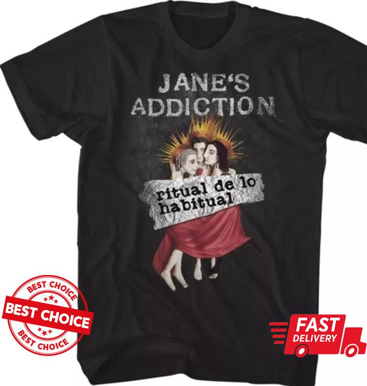 Office Workers  Cotton T-shirt Janes Addiction Ritual De Lo Habitual Unisex Black Shirt S-3XL Q9238