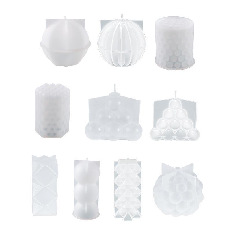 Stampo per candele in silicone con sfera a bolle geometriche multi-stile, lanterna sferica, in resina epossidica di cristallo, per sapone, gesso, cioccolato, decorazione