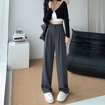 Wide-leg Casual Pants Women's Spring and Autumn New High-end Straight-down Suit Pants