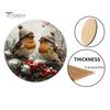 Wooden Hanging Sign for Wall Winter Bird Sign, Rustic Decorative Plaque with Animal Decor Rope, 2D Flat Art Christmas Holiday Home Door