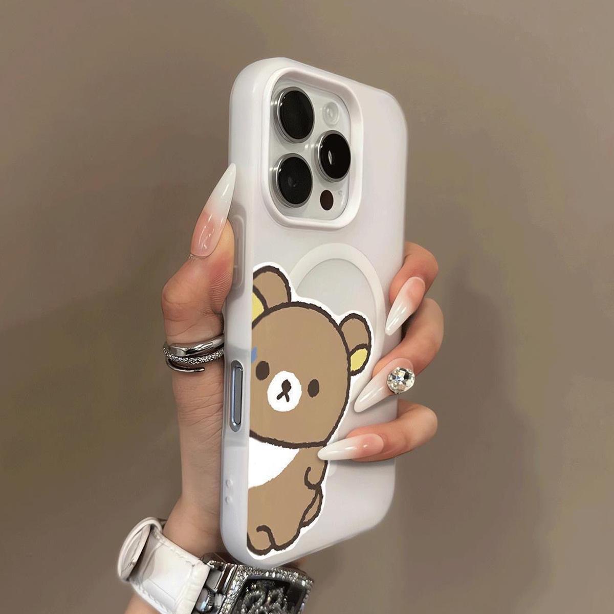 

Jelly Magnetic Two-in-one Mobile Phone Case Color Ins Style Frosted Hard Shell Anti-hand Sweat Soft Edge Internet Celebrity Love Frosted For iPhone 17PROMAX