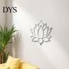 Acrylic Lotus Mirror Wall Sticker Sticker, Flower Decal, Zen Style Chinese Ornament Self Adhesive Decoration for Living Room Bedroom Yoga Studio