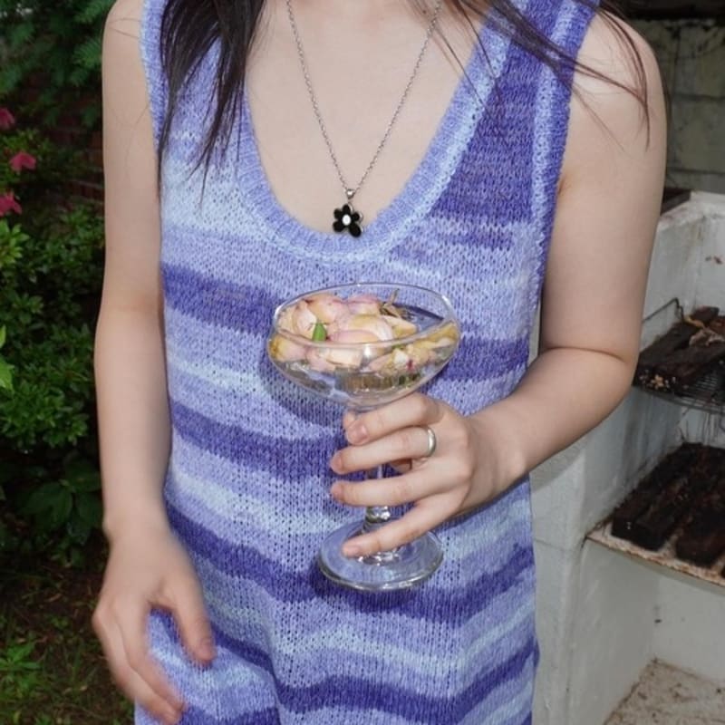 

YEONSEUNG Ugly flower necklace(Black) os