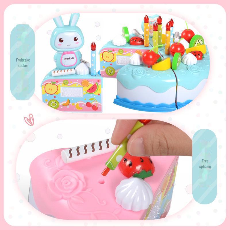 Kids' Cake and Fruit Cutting Playset - Fun Kitchen Toys for 3-Year-Olds