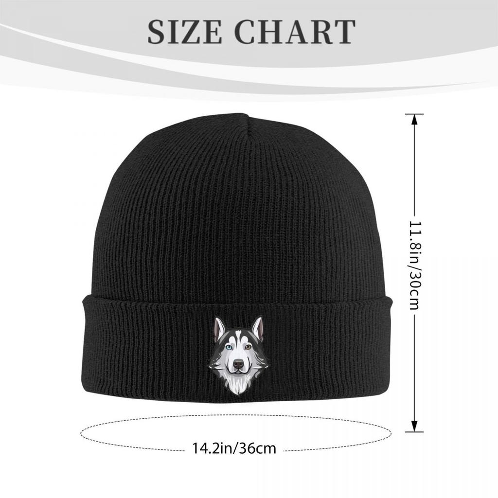 Siberian Husky Alaskan Hund Warme Strickmütze Hip Hop Mütze Herbst Winter Outdoor Beanie Mützen für Unisex Erwachsene