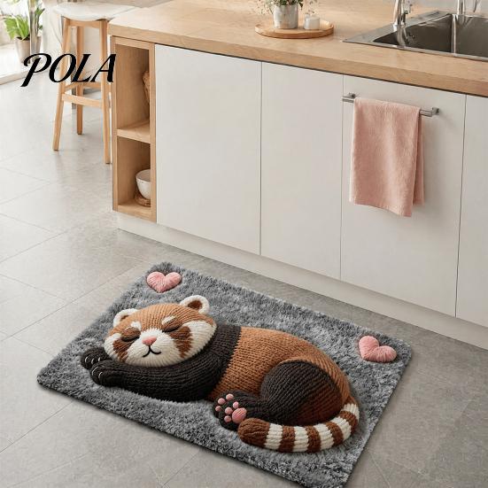 Cute Animal Pattern Bath Mat Mat, Quick Dry Super Absorbent Bathroom Rug, Non-slip for Wood Floors Diatomaceous Earth Rug Home Entrance Kitchen Decor