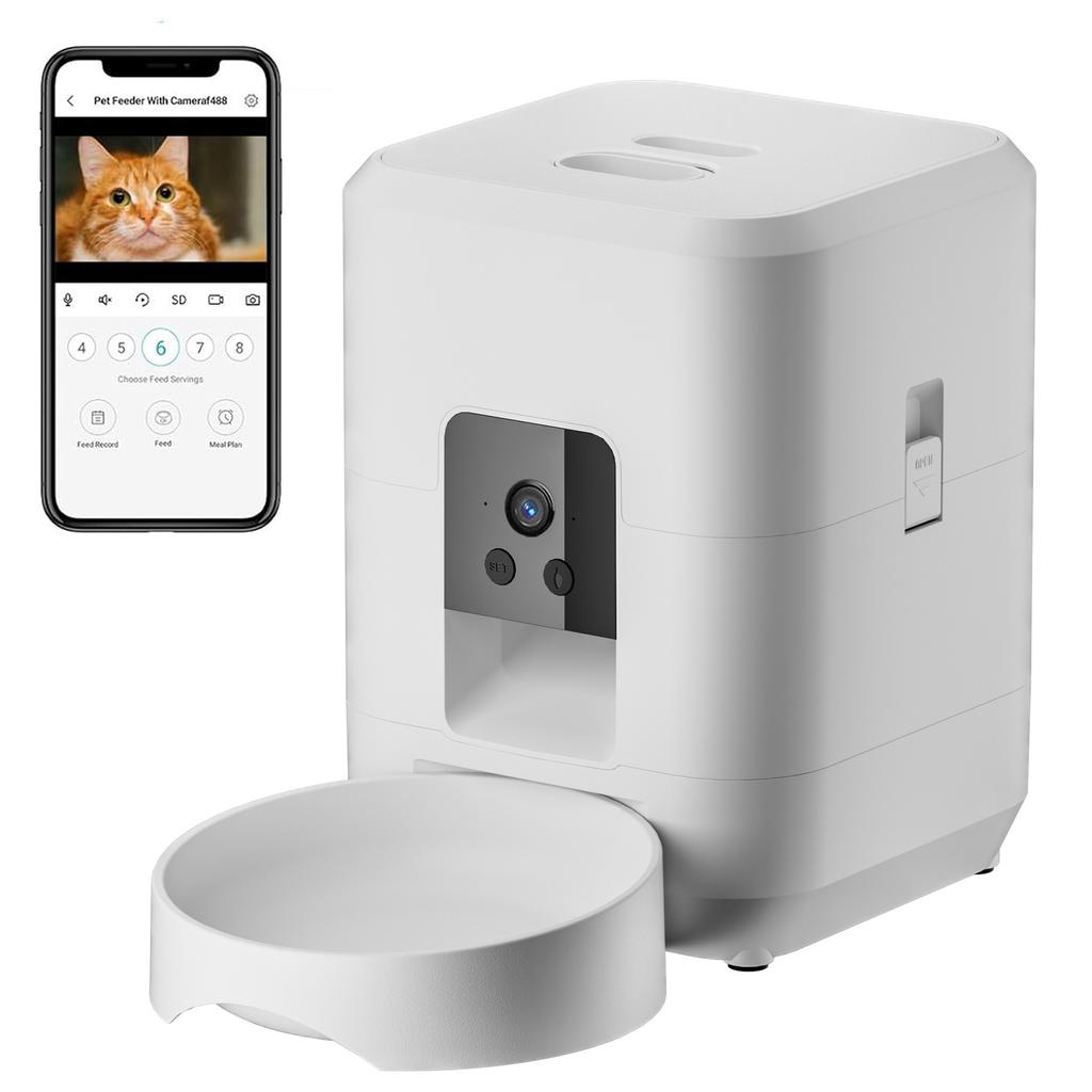 2L APP control WIFI video automatic pet feeder button version automatic cat food dispenser intelligent control pet feeder cat an